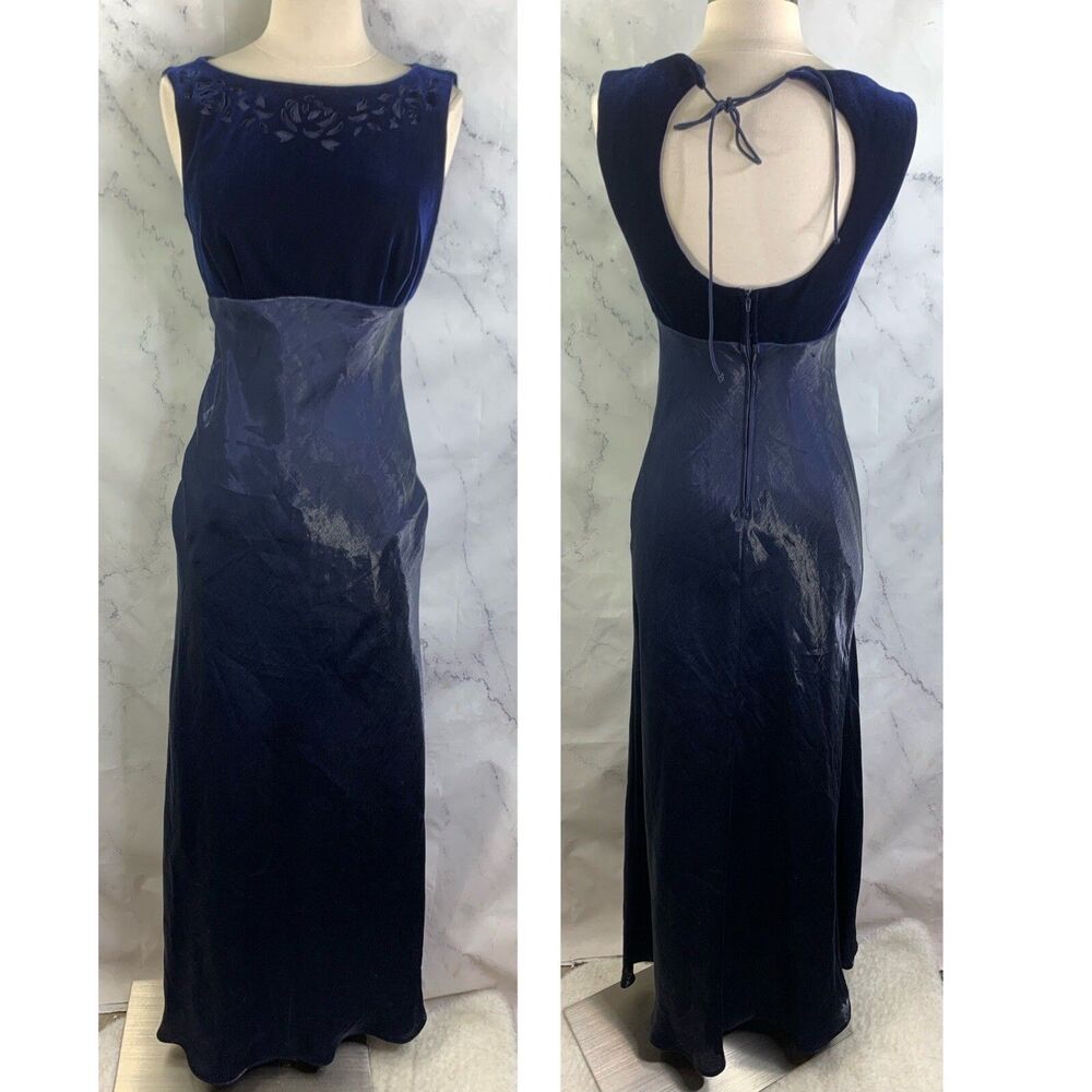 Vintage 90s Niki Livas Fairy Slip Gown Dress 4 Y2K Velvet Fairycore Whimsigoth